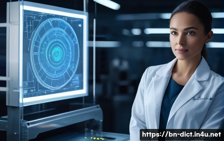 특허 용어집 - **Prompt 1: Futuristic Innovation Lab**
"A confident female inventor, mid-30s, stands in a sleek...
